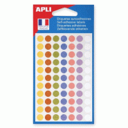 Apli Lot de 5 Etui de 385 pastilles adhésives col. Pastel assortis, diam. 8 mm (5 feuilles / cdt) - 3270241021479 Apli Lot de 5 Etui de 385 pastilles adhésives col. Pastel assortis, diam. 8 mm (5 feuilles / cdt) - 3270241021479