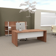 Bureau de direction T45 coloris Orme - Quadrifoglio - 180, Noyer Canaletto et blanc