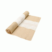 Chemin de table jute dentelle 60cm x 3m