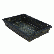 Corbeille bambou tressé rectangle "Vieto" gris foncé 28x19x5cm - par 200