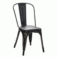 Décoshop26 - Chaise de salle à manger cuisine empilable style industriel en métal noir vieilli 10_0000041 - noir 3000885669603 Décoshop26 - Chaise de salle à manger cuisine empilable style industriel en métal noir vieilli 10_0000041 - noir 3000885669603