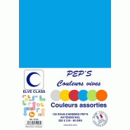 ELVE Lot de 10 Pqts de 102 Sous-chemises 80 g 220 x 310 mm PEP'S Coloris Vifs Assorties - 3416794712079