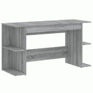 Helloshop26 - Bureau table poste de travail meuble d'ordinateur informatique étude sonoma 140 x 50 x 75 cm bois d'ingénierie gris 02_0023955 - gris
