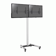 KIMEX Support sur roulettes pour 2 écrans TV 50'' - 55'' - Hauteur 240cm - Inclinable - gris 3700685419049 KIMEX Support sur roulettes pour 2 écrans TV 50'' - 55'' - Hauteur 240cm - Inclinable - gris 3700685419049