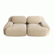 Merax canapé modulable en corde 2 places, canapé nuage sans cadre, près du sol avec assise profonde, doux & confortable, antidérapant, beige - bei_0