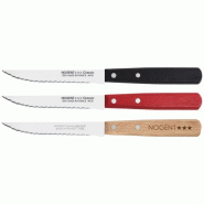 NOGENT Boîte 20 couteaux à steak 11 cm Rouge/ Noir/ Hêtre - Classic Bois - 035-1227752