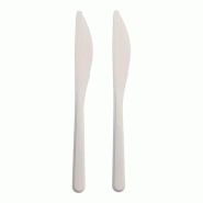 Papstar 1000 couteaux (réutilisables), Bio-PP, 18,5 cm, blanc, extra stable - blanc plastique polypropylène 96428