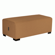 Pouf 2 places - Structure bois (pin) - Assise mousse polyuréthane - Revêtement tissu - Coloris au choix - Anti feu - Normé OEKO TEX - Patins antidérapants - Fabrication européenne - Garantie 2 ans_0