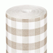 Tête-à-tête pré-découpé 120cm intissé effet tissu Vichy taupe 0,40x24m - par 6