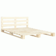 VidaXL Cadre de lit de palette sans matelas bois massif pin 180x200 cm Modèle Fervelor - 285246