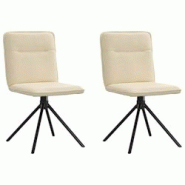 VidaXL Chaises à Manger Lot De 2 Crème Tissu - beige 4101239 VidaXL Chaises à Manger Lot De 2 Crème Tissu - beige 4101239