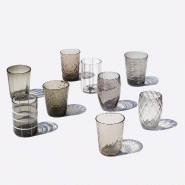 Zafferano Melting Pot Lot De 6 Verres Unicolores - Gris - Verre Soufflé À La Main, 32 Cl - Gobelets Artisan Pour Eau Et Cocktails - gris 8056300190608