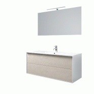 AQA Design Composition de salle de bain en mélamine, 4 pièces IGEA pierre havane, L.121 P.46,5 H.190 MPIG39-AVP - gris Bois manufacturé MPIG39-AVP
