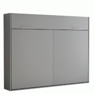 ARMOIRE LIT ESCAMOTABLE VERTIGO GRIS MAT COUCHAGE 140*200 CM