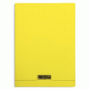 Calligraphe Lot de 10 Cahier Ligne 8000 A4, 96p./48 feuilles 90 g/m² piquées, couv. PP jaune, quadrillé 5x5 - 3210330183343