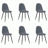 Chaises à manger lot de 6 gris foncé velours Modèle Zéphirin - 3082882