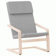 Décoshop26 - Fauteuil chaise de canapé design simple en tissu gris clair et bois de bouleau DEC026668 - gris Bois massif 3000255945474