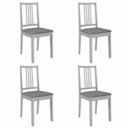 Décoshop26 - Lot de 4 chaises de salle à manger cuisineà dîner avec coussins gris bois solide CDS022102 - gris 3000023771533 Décoshop26 - Lot de 4 chaises de salle à manger cuisineà dîner avec coussins gris bois solide CDS022102 - gris 3000023771533