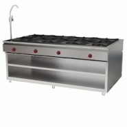 EURAST - Cuisine centrale 8 feux sur support avec 2 étagères, à gaz - 1900x1050x900 mm - 45 Kw - 40041810 - inox 40041810 EURAST - Cuisine centrale 8 feux sur support avec 2 étagères, à gaz - 1900x1050x900 mm - 45 Kw - 40041810 - inox 40041810