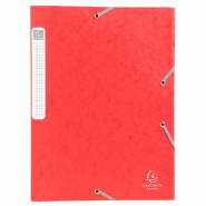 Exacompta Lot de 25 Boîte à élastique CARTOBOX NATURE FUTURE, carte lustrée, dos de 25, coloris rouge - rouge en carton 18509H