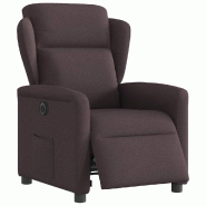 Fauteuil inclinable électrique Marron foncé Tissu Modèle Merviora - 8721102961014