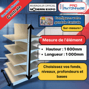 Gondole Centrale de magasin à configurer - Hauteur 1600mm, Longueur 1 000mm [NEUVE]