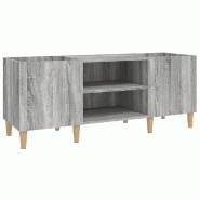 Helloshop26 - Armoire à disques classique multifonction rangement pour vinyles 121 x 38 x 48 cm en bois d'ingénierie gris 02_0049193 - gris Bois mas