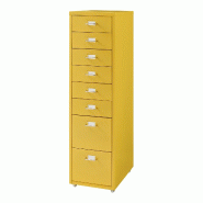 Helloshop26 - Caisson de bureau armoire meuble de rangement à roulettes avec 8 tiroirs 109 x 28 x 41 cm jaune 03_0009113 - 3000224515974