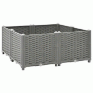 Helloshop26 - Jardinière bac lit surélevé plantes fleurs terrasse jardin 80 x 80 x 38 cm polypropylène gris 02_0039249 - 3000218453008 Helloshop26 - Jardinière bac lit surélevé plantes fleurs terrasse jardin 80 x 80 x 38 cm polypropylène gris 02_0039249 - 3000218453008