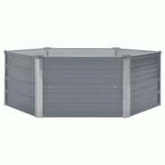 Helloshop26 - Jardinière lit surélevé plantes fleurs jardin 129 x 129 x 46 cm cm acier galvanisé gris 02_0000790 - 3000071231539 Helloshop26 - Jardinière lit surélevé plantes fleurs jardin 129 x 129 x 46 cm cm acier galvanisé gris 02_0000790 - 3000071231539