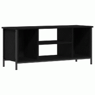 Helloshop26 - Meuble TV rectangulaire moderne avec rangement 102 x 35 x 45 cm en bois d'ingénierie chêne noir 02_0052429 - noir Bois massif 30002374