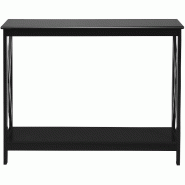 Helloshop26 - Table console multifonctionnelle 100 x 30 x 80 cm avec étagère ouverte style industriel en mdf noir 20_0013843 - vert 3000227958754