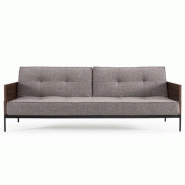 INNOVATION LIVING  CANAPÉ SPLITBACK  LAUGE CONVERTIBLE LIT 115*210 CM TISSU MIXED DANCE GREY MANCHETTES NOYER