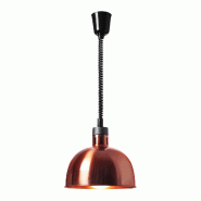 Lampe chauffante cuisine restauration chauffe-plat assiette (matériau : acier, culot : E27 (max. 250 watts), aspect : cuivre , réglable en hauteur) Lampe chauffante cuisine restauration chauffe-plat assiette (matériau : acier, culot : E27 (max. 250 watts), aspect : cuivre , réglable en hauteur)