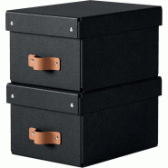 LEITZ Lot de 2 boîtes de rangement Puro, 7 L, en carton 100% recyclé, coloris noir - 4002432136391