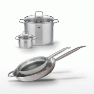 Lot Faitout 26cm, Faitout 16cm et Poêles 32/28cm Elo Relief Solution - gris 3176239959550