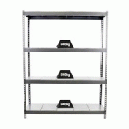 PROREGAL Étagère pour charges lourdes METAL BEAST FOUR | HxLxP 200x210x90cm | Charge du compartiment 500kg | Gris - gris métal PR_RS17-59 PROREGAL Étagère pour charges lourdes METAL BEAST FOUR | HxLxP 200x210x90cm | Charge du compartiment 500kg | Gris - gris métal PR_RS17-59