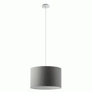 ROSSINI ILLUMINAZIONE Suspension Rossini Avec Abat-Jour Cylindrique Anthracite - Structure Métal Blanc - Douille E27, Puissance 75W, Ip20, Ø 48 X 30