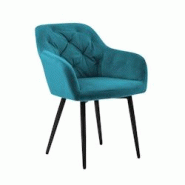 SalesFever Fauteuil | Couverture aspect velours | Cadre en métal, réglable en hauteur | Couture des boutons | L 61 x P 45 x H 85 cm | turquoise–no SalesFever Fauteuil | Couverture aspect velours | Cadre en métal, réglable en hauteur | Couture des boutons | L 61 x P 45 x H 85 cm | turquoise–no