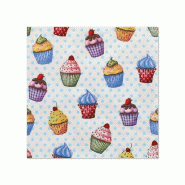 Serviettes, 3 plis pliage ¼ 25 cm x 25 cm "Cupcakes" (280 unités) PAPSTAR - multicolore papier 48183000