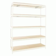 SimonRack Étagère Industrielle, 2000x2400x900 mm, 5 Niveaux en bois, 400 kg , Étagère Charge Lourde, Blanc/Bois - Simonforte - blanc métal 842543 SimonRack Étagère Industrielle, 2000x2400x900 mm, 5 Niveaux en bois, 400 kg , Étagère Charge Lourde, Blanc/Bois - Simonforte - blanc métal 842543