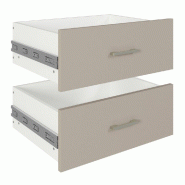 Tiroir taupe H22cm pour caisson Vertigo 60cm - par 2