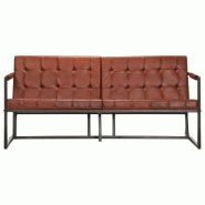 VidaXL Canapé à 3 places Marron Cuir de chèvre véritable Modèle Moris - 288284