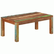 VidaXL Table basse 110x55x40 cm bois de récupération massif Modèle Aurore Chic - 356252