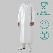 10 tabliers CE élastomère 350 microns blanc et bleu - TABELBC-MN02/Y_0