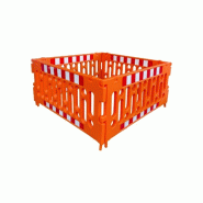 4x Barrières de sécurité en polypropylène - Orange / Sans pied / 1200