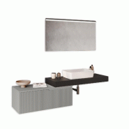 AQA Design Composition de salle de bain en MDF 4 pièces VENERE anthracite/grais mat L.190 P.45 H.190 MPVE52-ANT-GRI - multicolore Bois manufacturé M