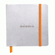 Carnet souple Rhodiarama argent A6, 144p./72 feuilles ivoire 90 g/m², ligné - argenté 117301C