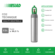 CO2 Technique SIAD - Applications industrielles - Bouteilles B50, Cadres, Vrac liquide réfrigéré CO2 Technique SIAD - Applications industrielles - Bouteilles B50, Cadres, Vrac liquide réfrigéré