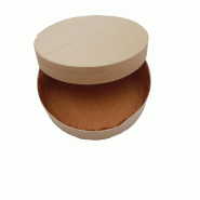 Firplast Boîte ronde en bois avec papier cuisson et couvercle 1000 ml - marron 3760059543305